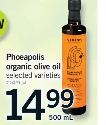 Fortinos PHOEAPOLIS ORGANIC OLIVE OIL, 500 ML offer
