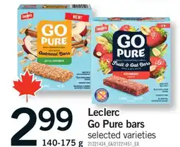 Fortinos LECLERC GO PURE BARS, 140-175 G offer