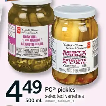 Fortinos PC PICKLES, 500 ML offer
