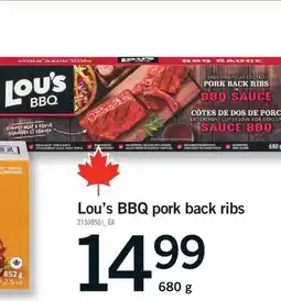Fortinos LOU'S BBQ PORK BACK RIBS, 680 G offer