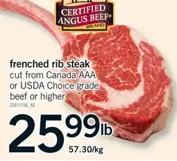 Fortinos FRENCHED RIB STEAK offer