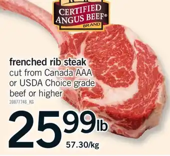 Fortinos FRENCHED RIB STEAK offer