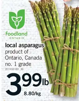 Fortinos LOCAL ASPARAGUS offer