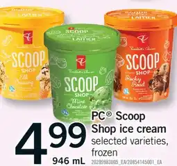 Fortinos PC SCOOP SHOP ICE CREAM, 946 ML offer