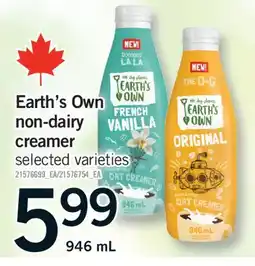 Fortinos EARTH'S OWN NON-DAIRY CREAMER, 946 mL offer