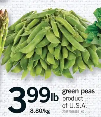 Fortinos GREEN PEAS offer