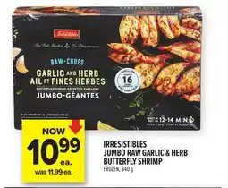 Metro IRRESISTIBLES JUMBO RAW GARLIC & HERB BUTTERFLY SHRIMP offer