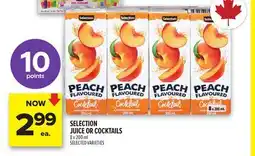 Metro SELECTION JUICE OR COCKTAILS offer
