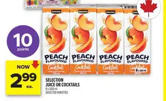 Metro SELECTION JUICE OR COCKTAILS offer