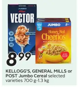 Sobeys KELLOGG'S, GENERAL MILLS or POST Jumbo Cereal offer