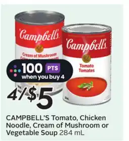 Sobeys CAMPBELL'S Tomato, Chicken Noodle, Cream of Mushroom or Vegetable Soup offer