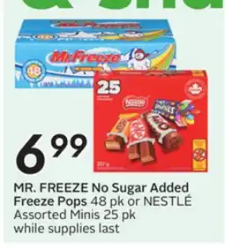 Sobeys MR. FREEZE No Sugar Added Freeze Pops = offer