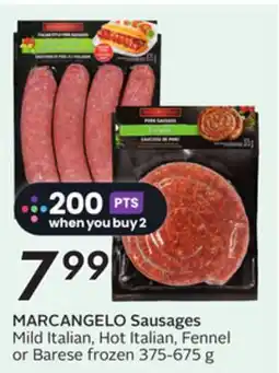 Sobeys MARCANGELO Sausages Mild Italian, Hot Italian, Fennel or Barese frozen offer