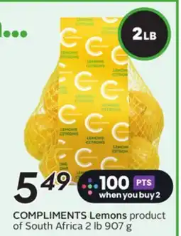 Sobeys COMPLIMENTS Lemons offer