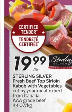 Sobeys STERLING SILVER Fresh Beef Top Sirloin Kabob with Vegetables offer