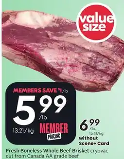 Sobeys Fresh Boneless Whole Beef Brisket offer
