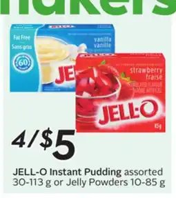 Sobeys JELL-O Instant Pudding assorted 30-113 g or Jelly Powders 10-85 g offer