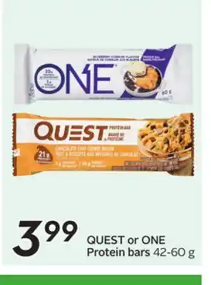 Sobeys QUEST or ONE Protein bars offer
