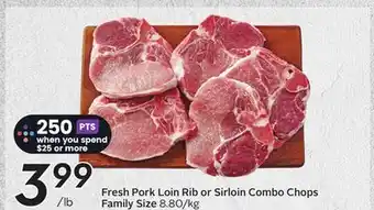 Sobeys Fresh Pork Loin Rib or Sirloin Combo Chops offer