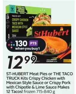 Sobeys ST-HUBERT Meat Pies or THE TACO TRUCK Kits offer