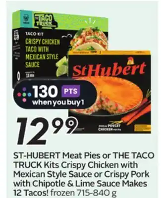 Sobeys ST-HUBERT Meat Pies or THE TACO TRUCK Kits offer