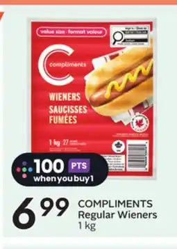 Sobeys COMPLIMENTS Regular Wieners offer