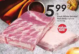 Sobeys Fresh Whole Skinless Pork Belly offer