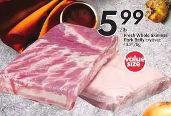 Sobeys Fresh Whole Skinless Pork Belly offer