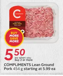 Sobeys COMPLIMENTS Lean Ground Pork offer