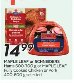 Sobeys MAPLE LEAF or SCHNEIDERS Hams offer