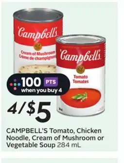 Sobeys Tomato, Chicken Noodle, Cream of Mushroom or Vegetable Soup offer
