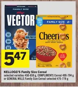 Foodland KELLOGG'S Family Size Cereal selected varieties 450 650 g, 400 g MILLS Family Size offer