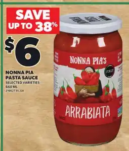 Loblaws NONNA PIA PASTA SAUCE 660ML offer