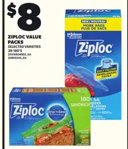 Loblaws ZIPLOC VALUE PACKS, 38-180'S offer
