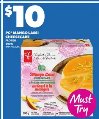 Loblaws PC MANGO LASSI CHEESECAKE, 600 G offer