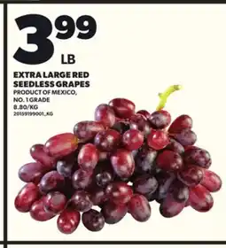 Loblaws EXTRA LARGE RED SEEDLESS GRAPES offer