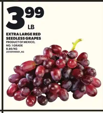 Loblaws EXTRA LARGE RED SEEDLESS GRAPES offer