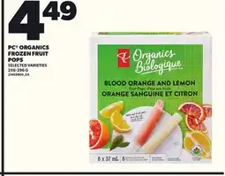 Loblaws PC ORGANICS FROZEN FRUIT POPS, 256-296 G offer