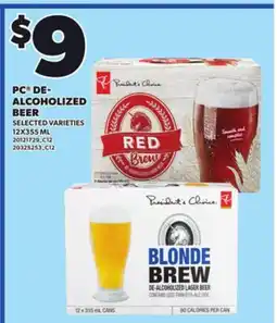 Loblaws PC DE-ALCOHOLIZED BEER, 12X355 ML offer