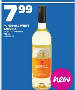 Loblaws PC DE-ALC WHITE SANGRIA, 750 ML offer