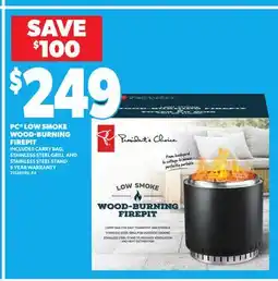 Loblaws PC LOW SMOKE WOOD-BURNING FIREPIT offer