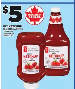 Loblaws PC KETCHUP, 750 ML/1 L offer