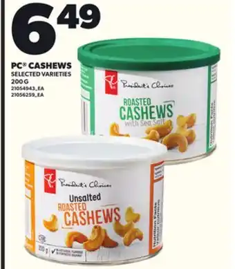 Loblaws PC CASHEWS, 200 G offer