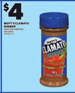 Loblaws MOTT'S CLAMATO RIMMER, 150-200 G offer