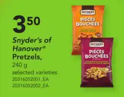 Loblaws SNYDER'S OF HANOVER PRETZELS, 240 G offer
