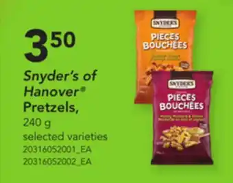Loblaws SNYDER'S OF HANOVER PRETZELS, 240 G offer