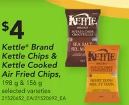 Loblaws KETTLE BRAND KETTLE CHIPS & KETTLE COOKED AIR FRIED CHIPS, 198 G & 156 G offer