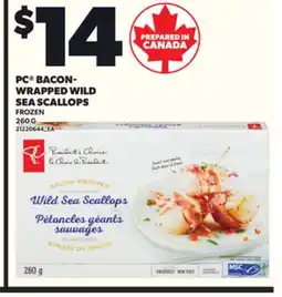Loblaws PC BACON- WRAPPED WILD SEA SCALLOPS, 260 G offer