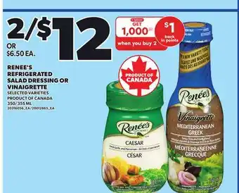 Loblaws RENEE'S REFRIGERATED SALAD DRESSING OR VINAIGRETTE, 350/355 ML offer