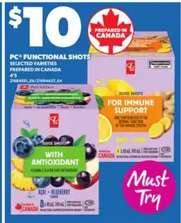 Loblaws PC FUNCTIONAL SHOTS, 4'S offer
